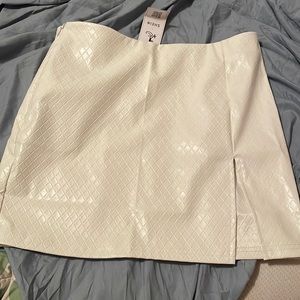 Leather White skirt